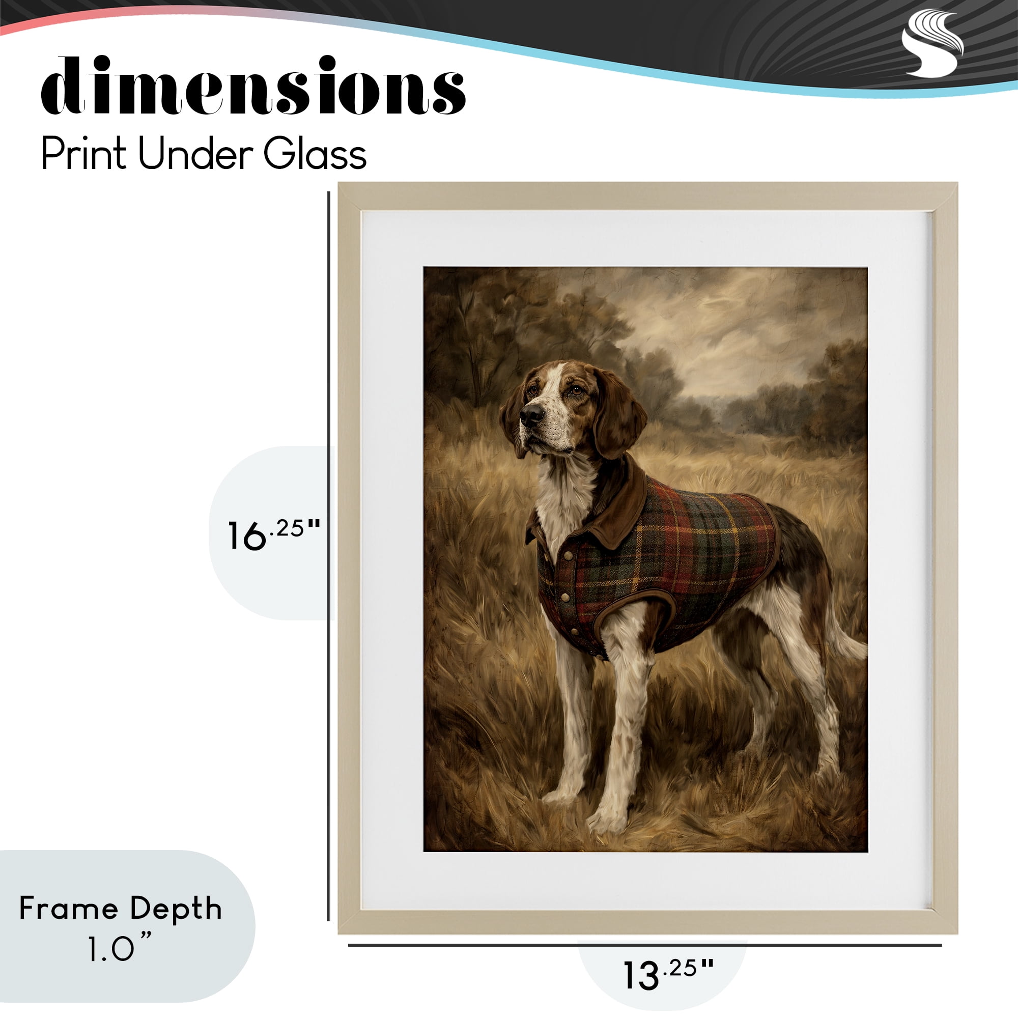 Stupell Industries Hunting Days Plaid Jacket Hound Birch Framed Print Under Glass, design by Kim Allen