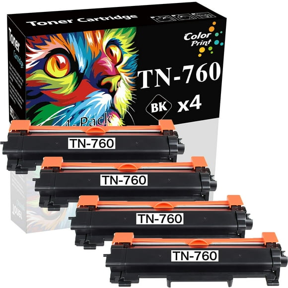 ColorPrint Compatible Toner Cartridge Replacement for TN-760 TN 760 TN770 TN730 TN760 Work with HL-L2350DW HL-L2395DW HL-L2390DW HL-L2370DW XL MFC-L2750DW DCP-L2550DW Printer (Black, 4-Pack)