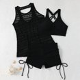 thumbnail image 5 of DHFJKG Womens Swimsuits 3 Piece Tankini Sets Criss Cross Bathing Suit With Shorts Mesh Sleeveless Cover Up Stylish Beachwear, 5 of 8