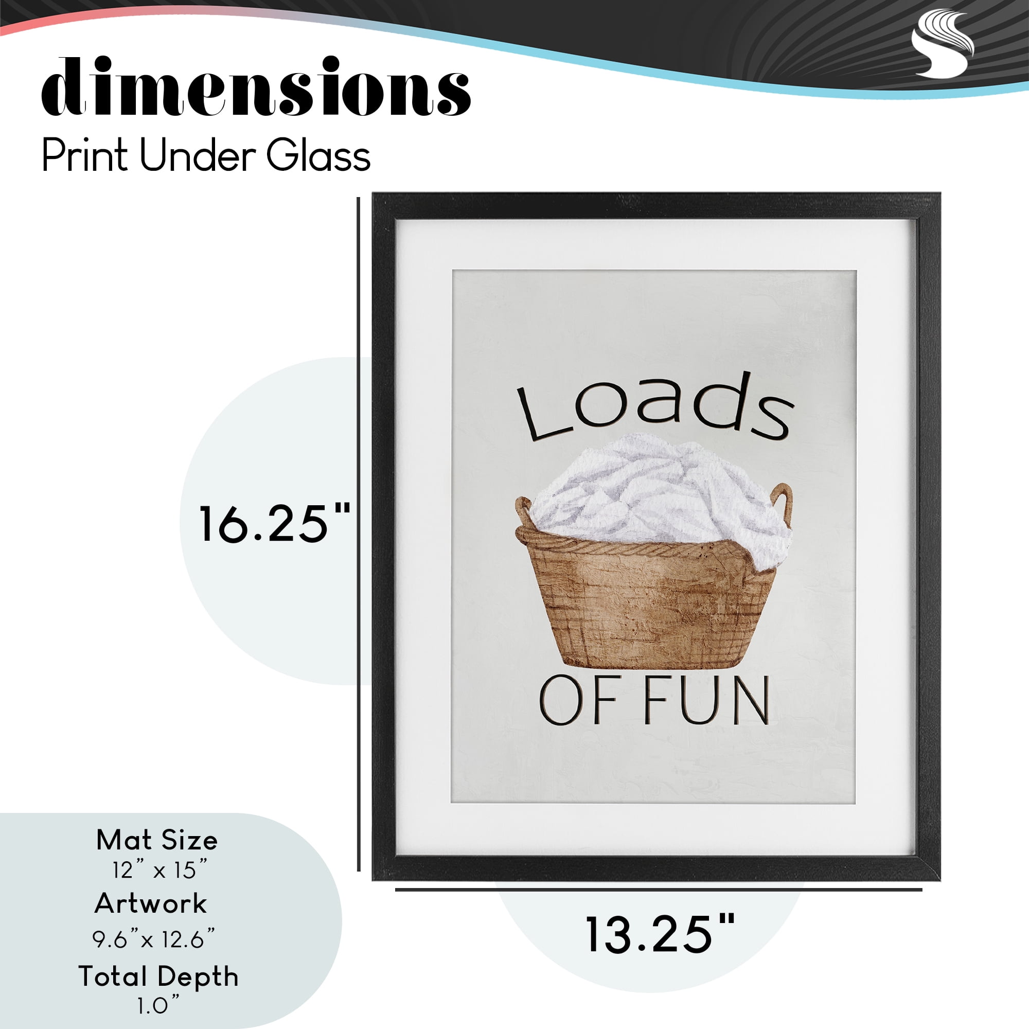 Loads Of Fun Laundry Basket Black Framed Print Under Glass, design by Kim Allen