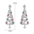 thumbnail image 5 of 1 Pair Women Earrings Christmas Tree Shape Cubic Zirconia Decor Hollow Out Hanging Earrings New Year Party Dangling Earrings Ear Jewelry, 5 of 7