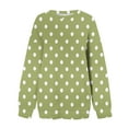 thumbnail image 4 of Crewneck Sweatshirts for Women Polka Dots Printed Cute Pullover Long Sleeve Tops Side Split Trendy Outfit (XL, Yellow), 4 of 4