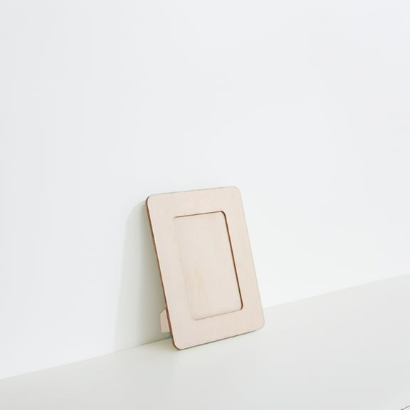 Masteelf DIY Wooden Picture Frames for Crafts with Stand Unfinished Beige Wood Photo Frames for Kids Artwork and Home Decor 2pcs