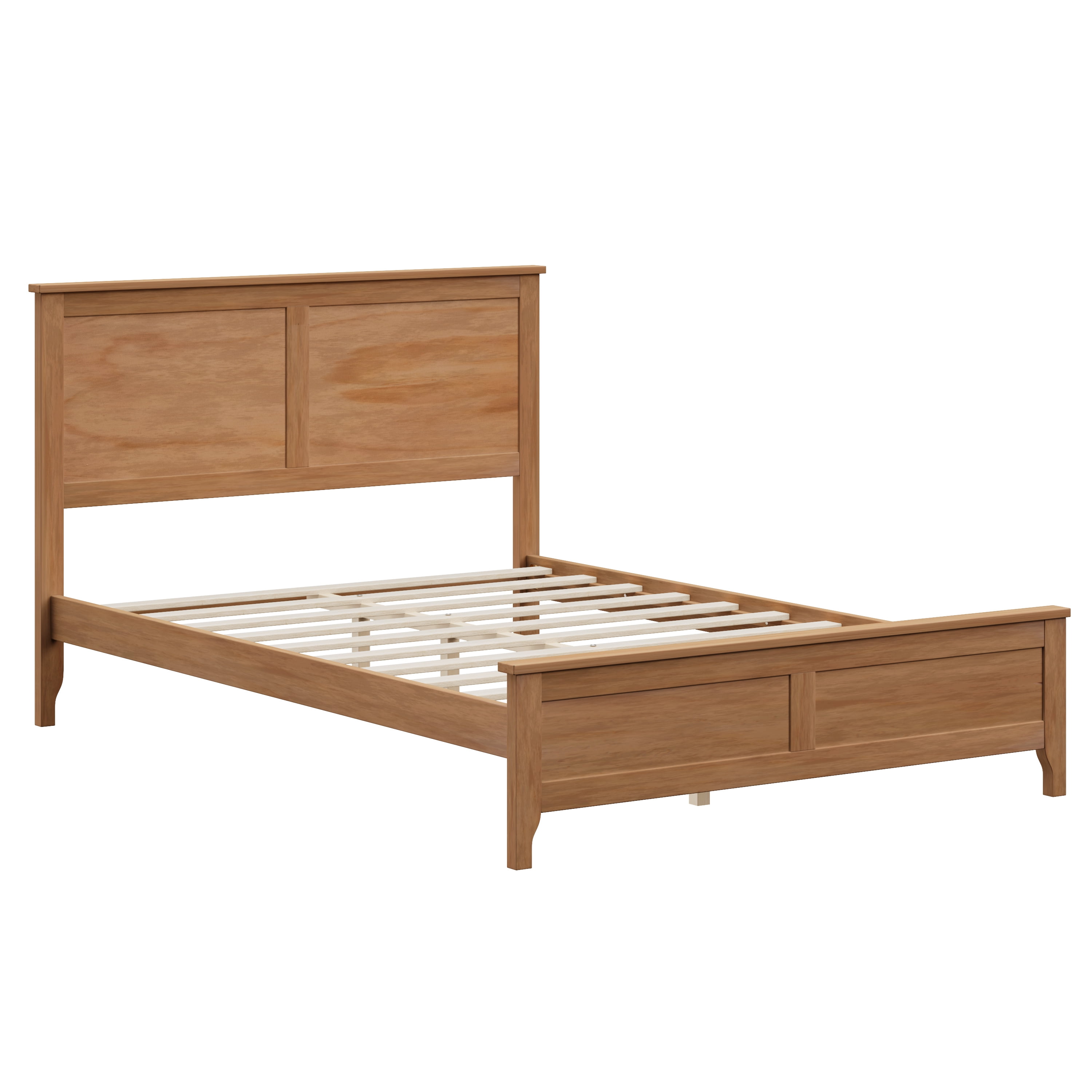 Euroco Wood Full Size Platform Bed, Wood Color