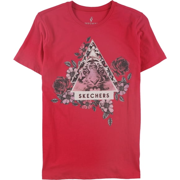 Skechers Womens Tiger Floral Graphic T-Shirt, pink, XS