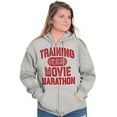 thumbnail image 4 of Training For Movie Marathon Unisex Fleece Graphic Zip Up Hoodie Brisco Brands 2X, 4 of 5