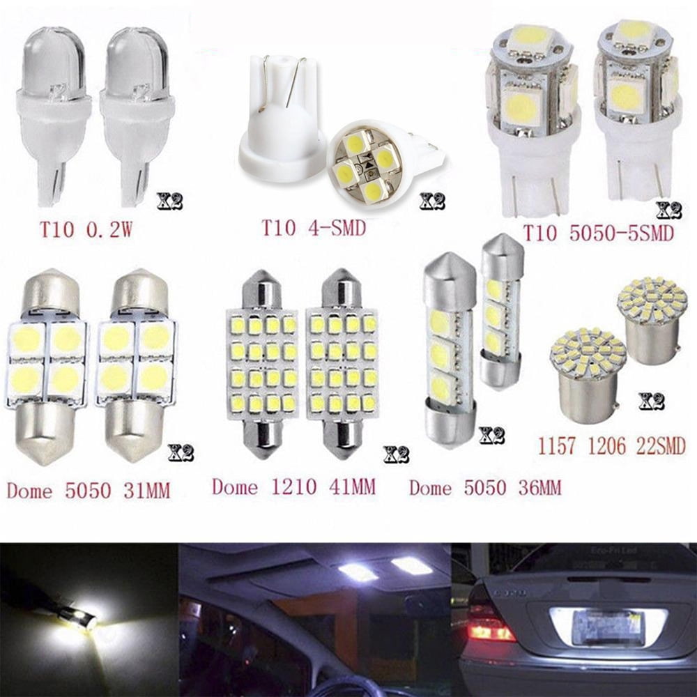 YouLoveIt 14 Pieces LED Light Interior Package kit Car Interior LED