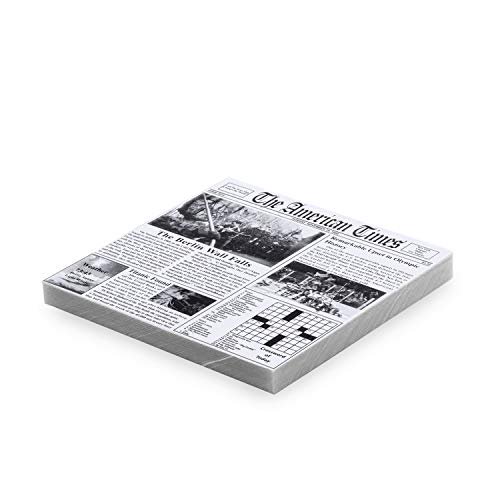 Oasis Supply, Deli Paper Sheets Sandwich Wrap Paper - Food Wrapping grease Resistant checkered Basket Liners, 12 x 12 (Newspaper Print, 100 count)