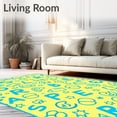 thumbnail image 2 of ODIKA 4x6 Machine Washable Non-Slip Area Rug, Classic Storybook Letter Parade with Doodle Symbols High Traffic Rug, Yellow, 699438, 2 of 7