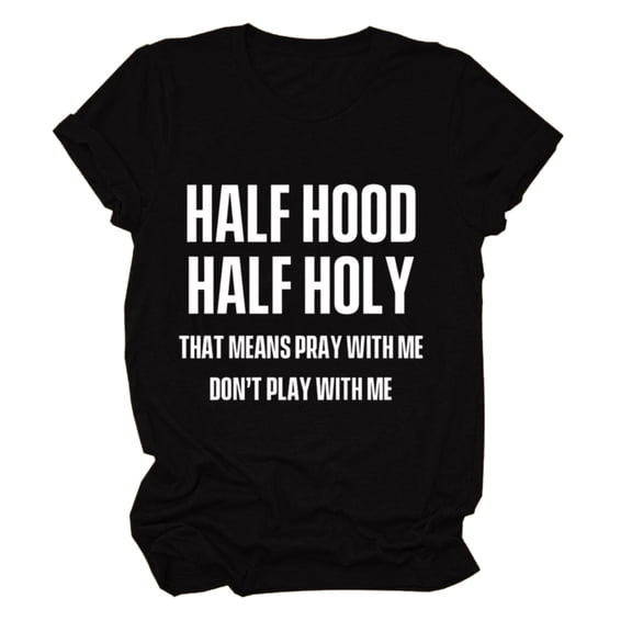 Outdoor Tops for Women Short Sleeve Cat Printing Letter Womens Undershirts,Black,S