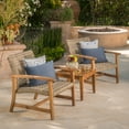 thumbnail image 3 of Euroco 2-Piece Outdoor Wicker Club Chair Set with Acacia Wood Frame and Weather-Resistant Design, 3 of 9
