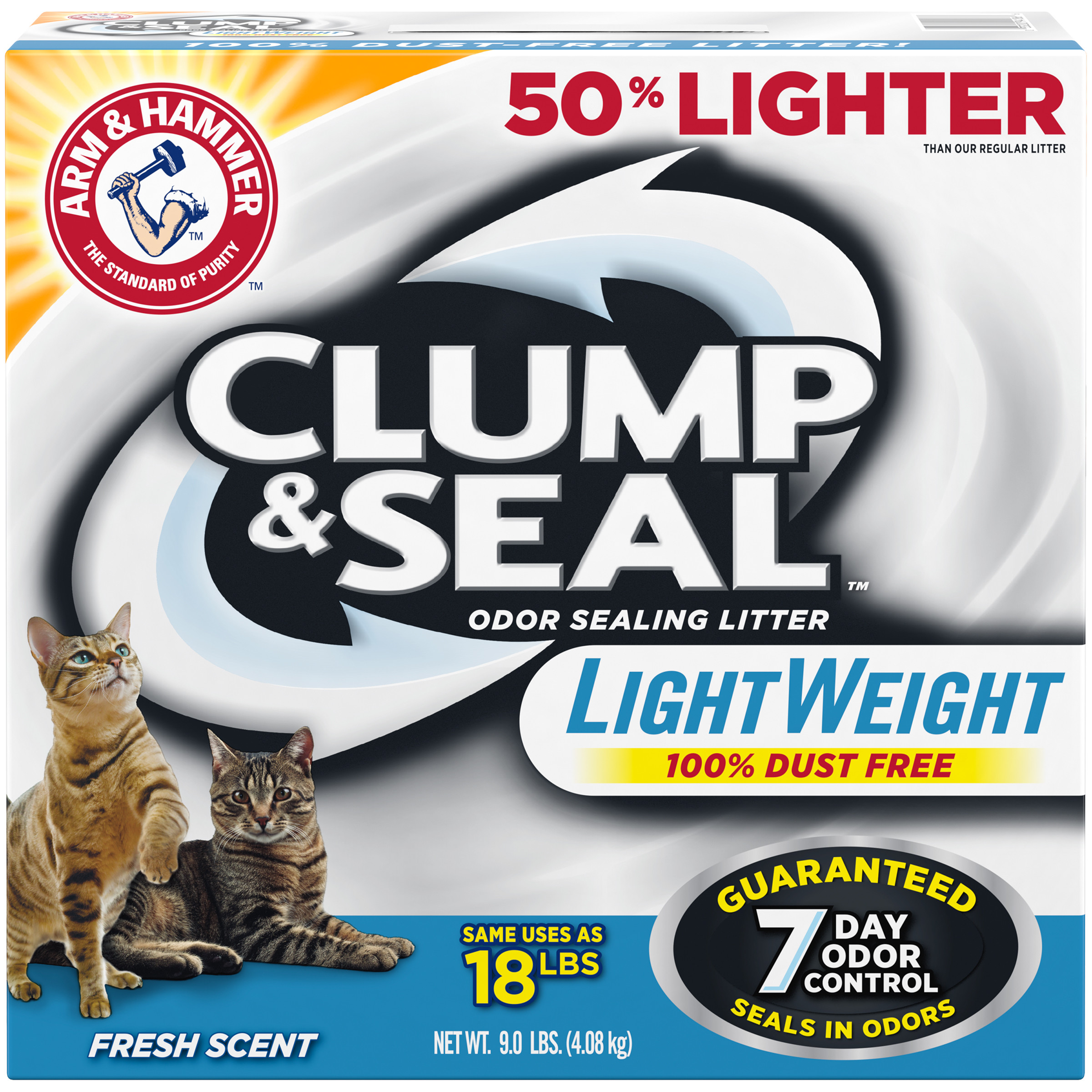 Arm & Hammer Clump & Seal Lightweight Litter, Fresh Scent, 9lb
