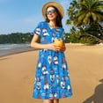 thumbnail image 4 of Vsdgher Gnomes aux USA pour Femmes Été 2025 Robes Midi Maxi Décontractées Légères Manches Courtes Col Rond Robe de Plage, 4 of 6