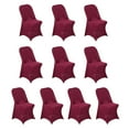 thumbnail image 3 of Efavormart 10 Pack Burgundy Spandex Folding Slip On Chair Covers, Stretch Fitted Chair Covers - 160 GSM, 3 of 6