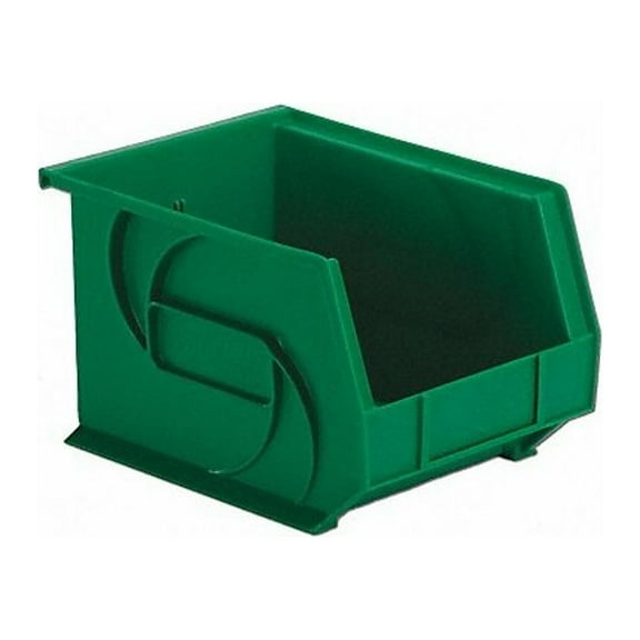 Hang & Stack Storage Bin, Plastic, Green, 7 in H, 8 1/4 in W, 10 3/4 in L