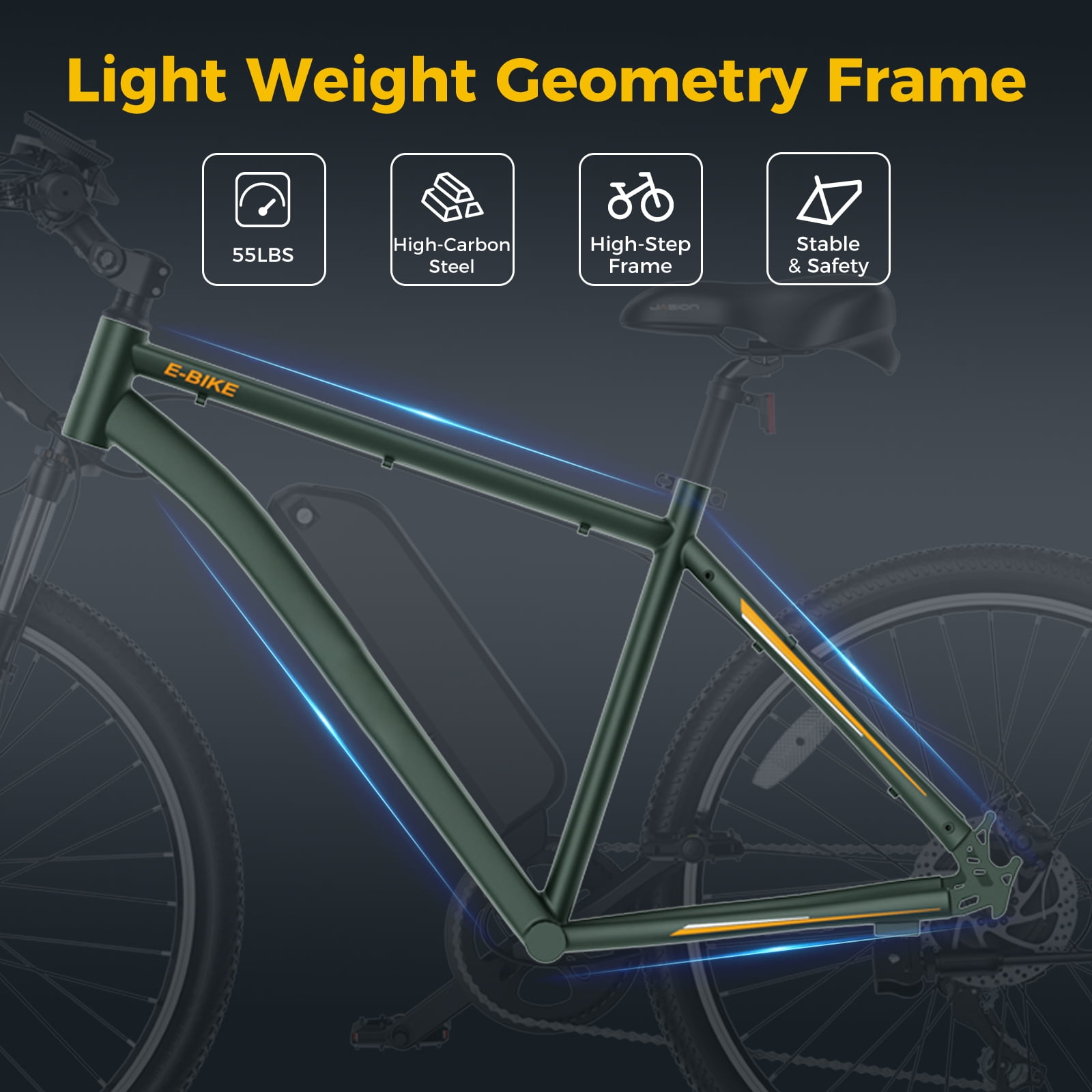 Yoloway Electric Bike for Adults, 27.5" E Bike for Adults, 500W Ebike with 480Wh Removable Battery, Commuter Electric Mountain Bike with Front Fork Suspension
