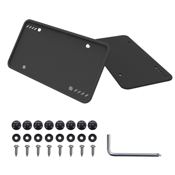 Deally 2 Pack Silicone License Plate Frames,12.2” x 6.3” Black License Plate Frames Holder, License Plate Frame Without Obstruction,Rust Proof, Rattle Proof, Weather Proof License Plate Holder