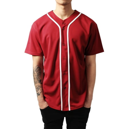Ma Croix Mens Baseball Jersey Button Shirt Active Sportswear