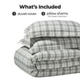 thumbnail image 5 of Superior Plaid Flannel Cotton Duvet Set, King/California King, Charcoal, 5 of 10