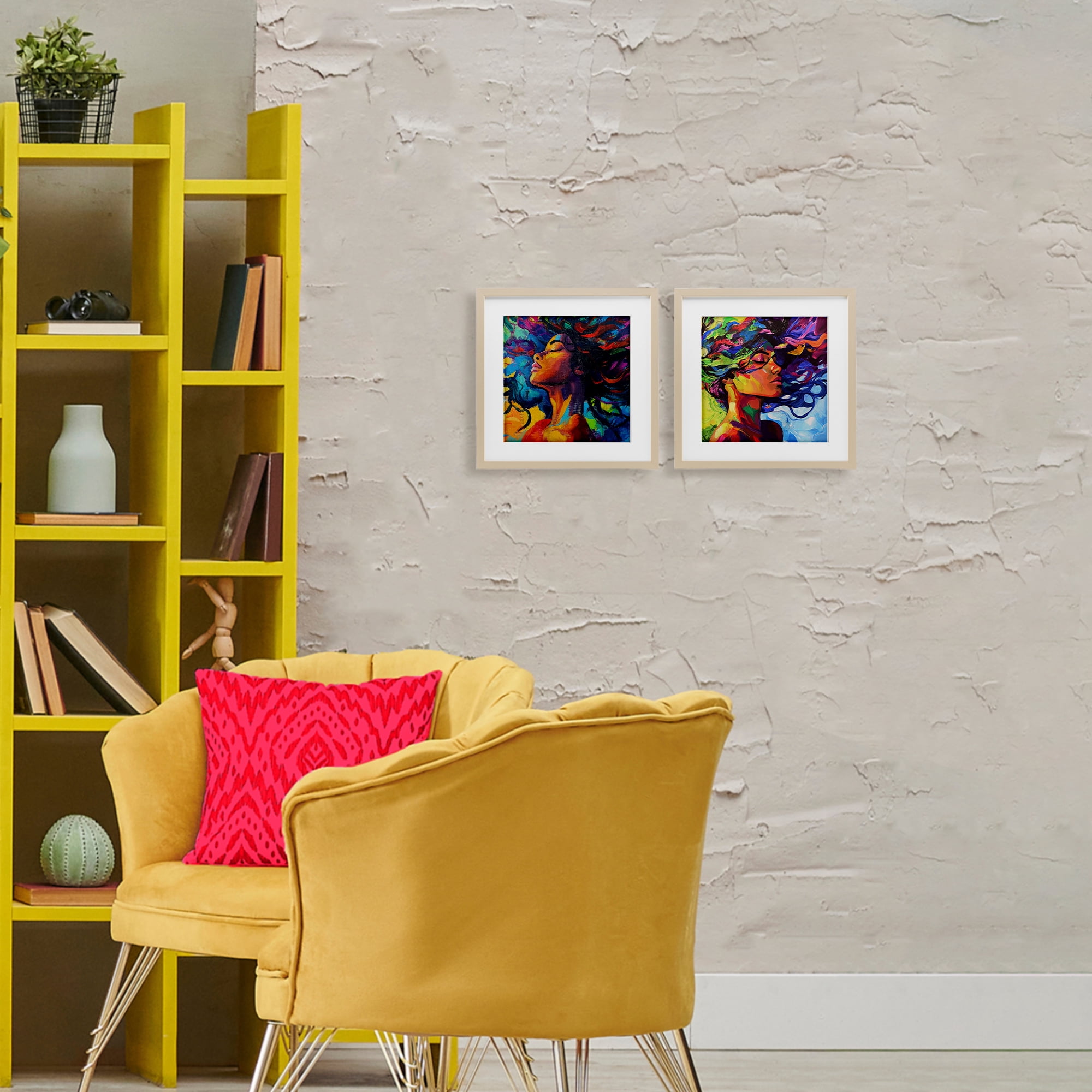 Stupell Industries Radiant Flow Of Colors 2 Piece Birch Framed Print Under Glass Set, design by Svetlana Aleynikova