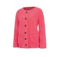 thumbnail image 3 of Innerwin Jacket Cardigan Ladies Outwear Party Long Sleeve Fluffy Coat Pink 4XL, 3 of 8