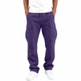 thumbnail image 5 of MXALUOB Men's Cargo Sweatpants Drawstring Elastic Waist Pants with Flap Pockets Regular Fit Straight Leg Utility Pant for Travel Hiking, 5 of 7