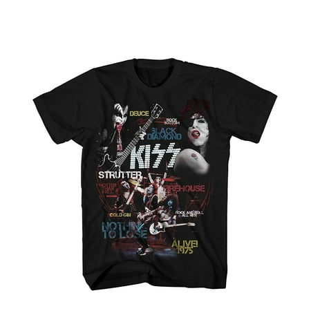 Kiss Best Of Albums Rock N Roll Mens Adult Graphic Tee T-Shirt (Best Kissers In The World)