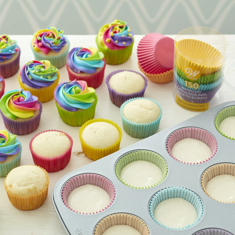 Gifbera Rainbow Bright Standard Cupcake Liners / Baking Cups, 400-Count