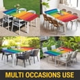 thumbnail image 5 of Rainbow Striped Table Cloths for 8 Foot Rectangle Tables, Colorful Gradients Modern Abstract Art Patio Waterproof Elastic Fitted Tablecloths, Washable Rectangular Table Cover for Camping, 5 of 8