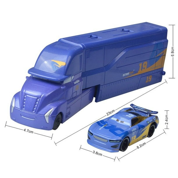 Disney Pixar Cars 3 juguetes Lightning McQueen Jackson Storm Mack Uncle Truck 1:55 Diecast modelo de coche de juguete para niños regalo de Navidad Gao Jinjia LED