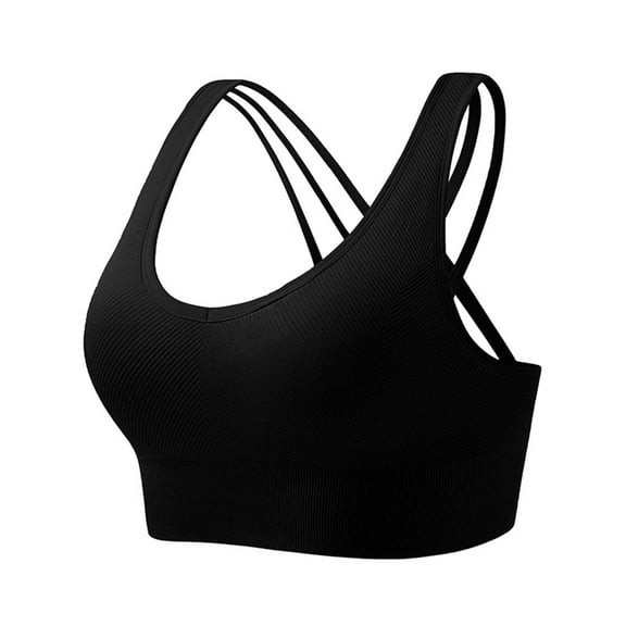Jsaierl Womens Sports Bras Wireless Yoga Workout T-shirt Bra Cotton Comfy Bralettes Stretch High Support Sports Bras