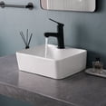 thumbnail image 3 of 15.75" Modern White Rectangular Smooth Ceramic Bathroom Basin Sink With Pop-up Drainer, 3 of 14