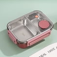 thumbnail image 1 of Stainless steel Lunch box for Adults Kids Students Portable Divided Bento Box with Tableware Leakproof Food Storage Containers Red 2Grids, 1 of 6
