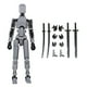 thumbnail image 2 of 1 Juego Figuras Acción Maniquí 3D Robot Con Múltiples Articulaciones 13 (gris), 2 of 3