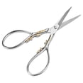 thumbnail image 3 of 1 tijera de sastre de acero inoxidable, accesorio de costura para el hogar (plateado con patrón dorado)., 3 of 14