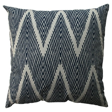 23" Navy Blue Zig Zag Zebra Print Decorative Floor Pillow