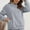 Gray, variant on AXXD Womens Tops Trendy Basic Summer 2024 Casual Plush Solid Color Hooded Top