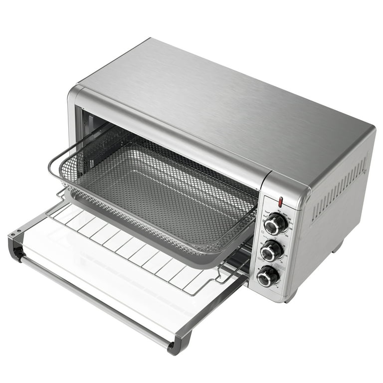 BLACK+DECKER TO3265XSSD Extra Wide Crisp 'N Bake Air Fry Toaster Oven,  Silver, Pizza Oven, Electric Oven