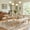 A-Natural(1table+2benchs), variant on Leovanni Modern 47" 5-Piece Solid Wood Round Dining Table Set with 4 Upholstered Chairs, Pedestal Base Kitchen & Dining Room Set, Natural