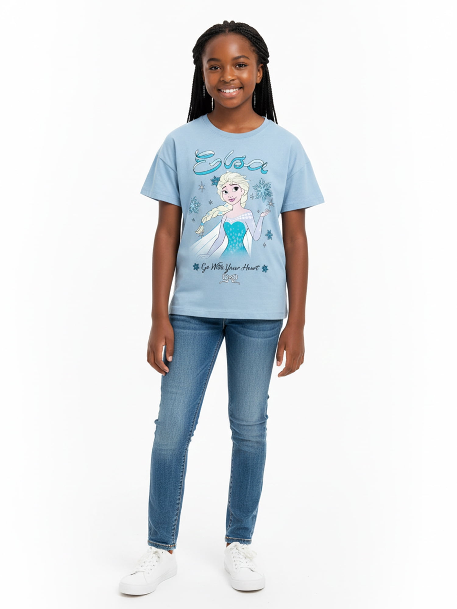 Disney Frozen Elsa Girls Short Sleeve Graphic T-Shirt, Sizes 4-16