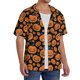 thumbnail image 2 of Balery Halloween Pumpkins Camisa Casual de Manga Corta con Botones para Hombre, Texturizada, Estilo Cubano, para Playa, Verano-Small, 2 of 5