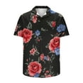 thumbnail image 6 of Xysaqa Mens T-Shirts Mens Hawaiian Shirt Men Big & Tall Cool Floral Print Shirts Merns Casual Short Sleeve Button Up T-Shirt Summer Party Beach Tshirt 2X 3X 4X Clearance, 6 of 6