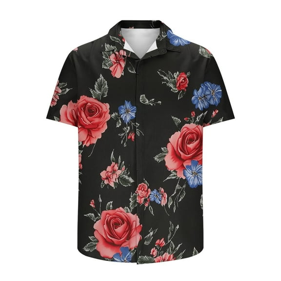 CaiJunJia George Button Down Shirts for Men Classic,Men's Short Sleeve Button Down Shirt Lightweight Stretch Blend Summer Shirts Casual Vacation Beach Tops