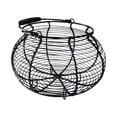 thumbnail image 2 of Cesta de alambre para huevos, soporte para huevos con asa, contenedor de almacenamiento para cocina, cesta para recoger huevos, para alimentos, Negro, 2 of 8