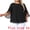Black, variant on Women's Plus Blouses with Flutter Petal Half Sleeve Chiffon Top 2X Pink