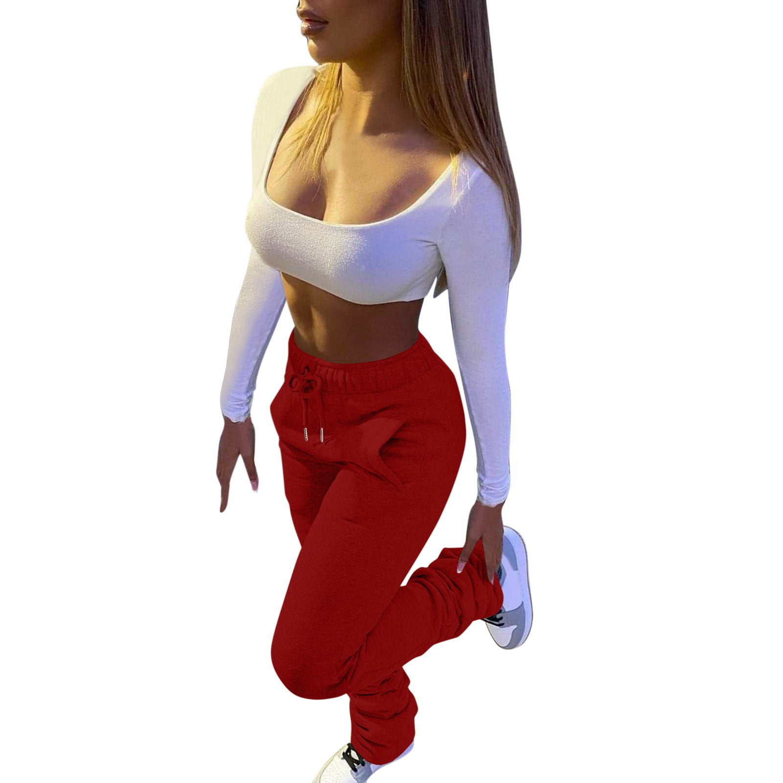 GWAABD Thigh High Rise Style Pants For Women Cargo Pants Women Baggy