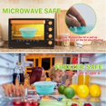 thumbnail image 3 of Set of 4 Round Collapsible Food Storage Containers With Lids,Collapsible Bowls for Camping,Collapsible Silicone Lunch Box, Leftover Meal Box, Microwave, Freezer Safe,Blue, 3 of 5