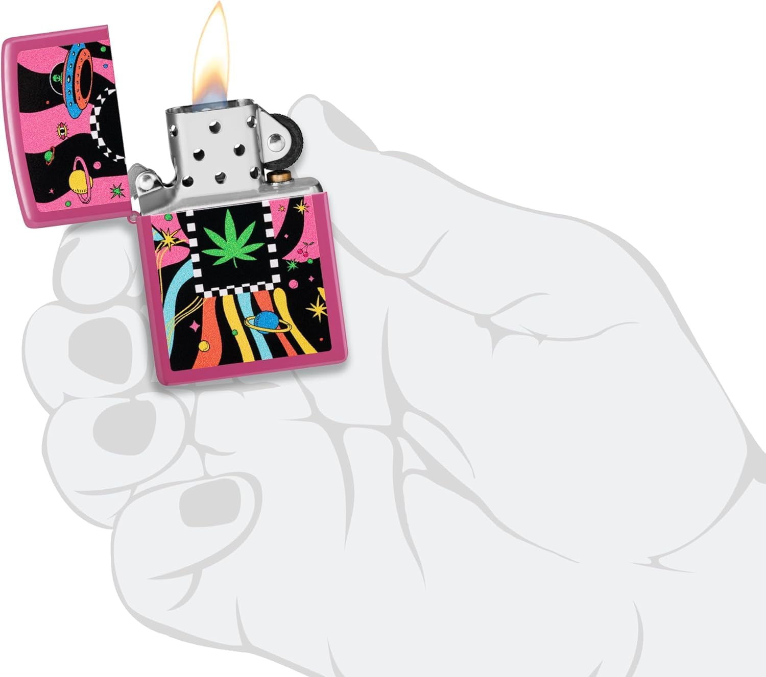 Zippo Lighter - Personalized Message Engraved on Backside Leaf Smoke 48928