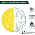 thumbnail image 2 of Outdoor Pickleball Balls 40 Holes Pickleball USA Pickleball Approved (USAPA) Pickleball Balls for Indoor and Outdoor Sport, 2 of 5
