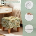 thumbnail image 7 of SCRAWLGOD Vintage Sunflower Leaf Beige Square Ottoman Cover Soft Ottoman Slipcover Thick Stretch Footrest Stool Cover with Elastic Band for Square Storage Ottoman Decor, 7 of 7